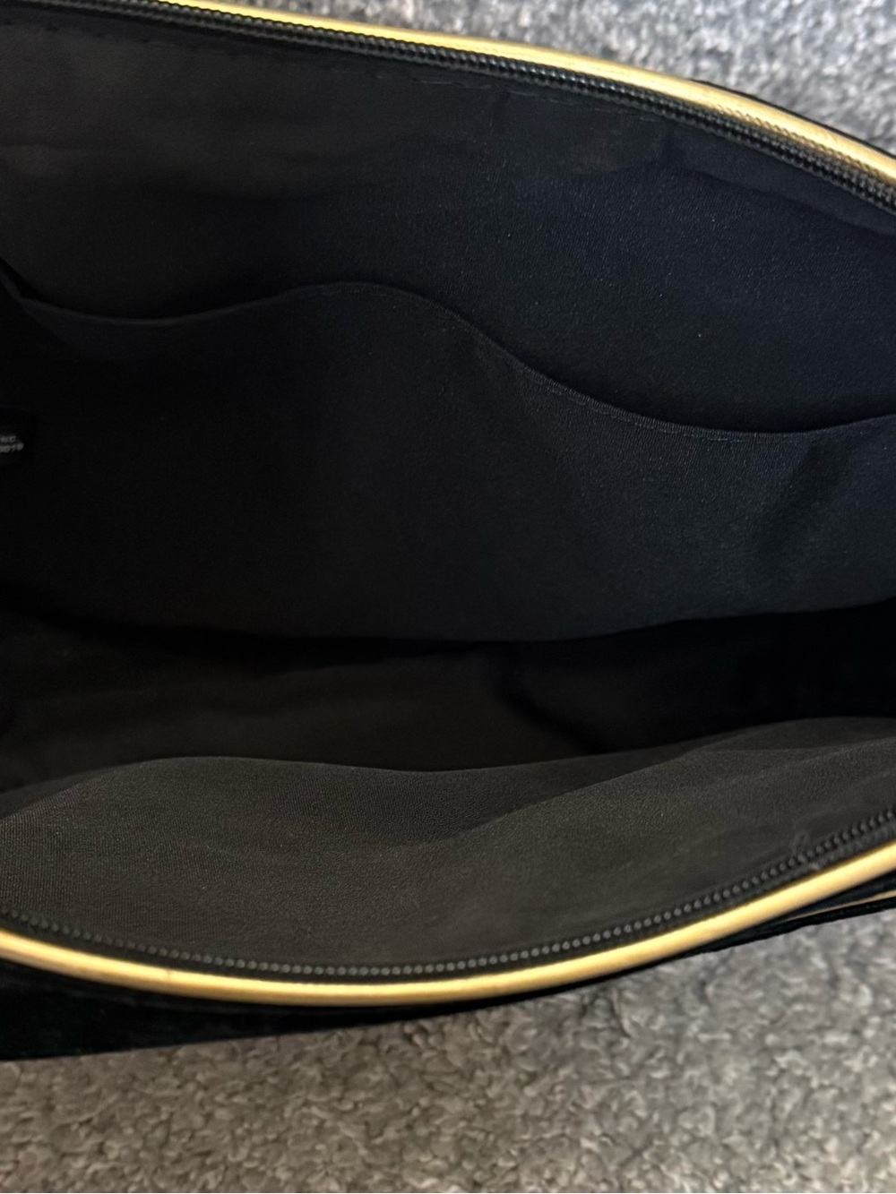 CHANEL Black Velvet Cosmetic Pouch with Gold Trim - Picture 3 of 4